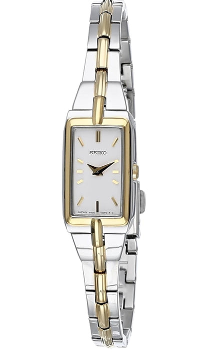 SEIKO Juweliersware-Geïnspireerde Vlekvrye Staalhorlosies met Druk-Drievoudige Armband en Kraapbestande Hardlex Kristal, 30m Waterbestand - Wit