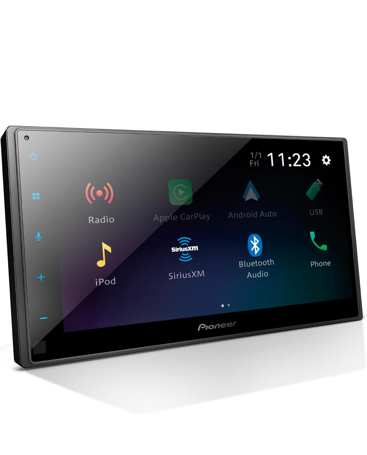 Pioneer 6.8" Capacitive Touchscreen Double Din Car StereoDigital Multimedia Receiver, Wired CarPlay & Android Auto, Bluetooth, Backup Cam, FLAC, AM/FM, Front/Rear/Sub RCA Preouts