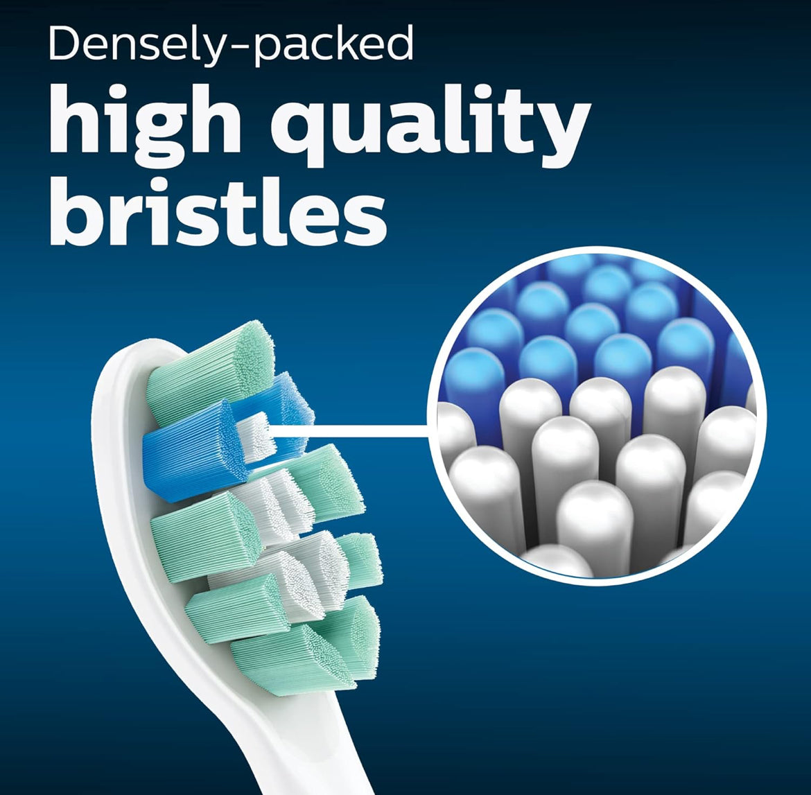 Philips Sonicare Oorspronklike C2 Optimale Plakbeheer Tandeborselkoppe, 3 Borselkoppe (Wit) HX9023/65