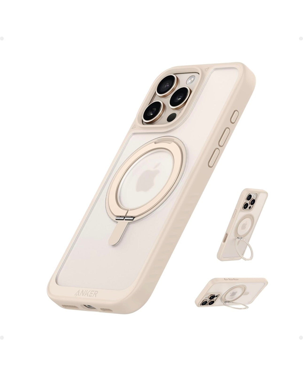 Anker Ultra Magnetic for iPhone Case with Sturdy 360° Ring Stand (Caramel)