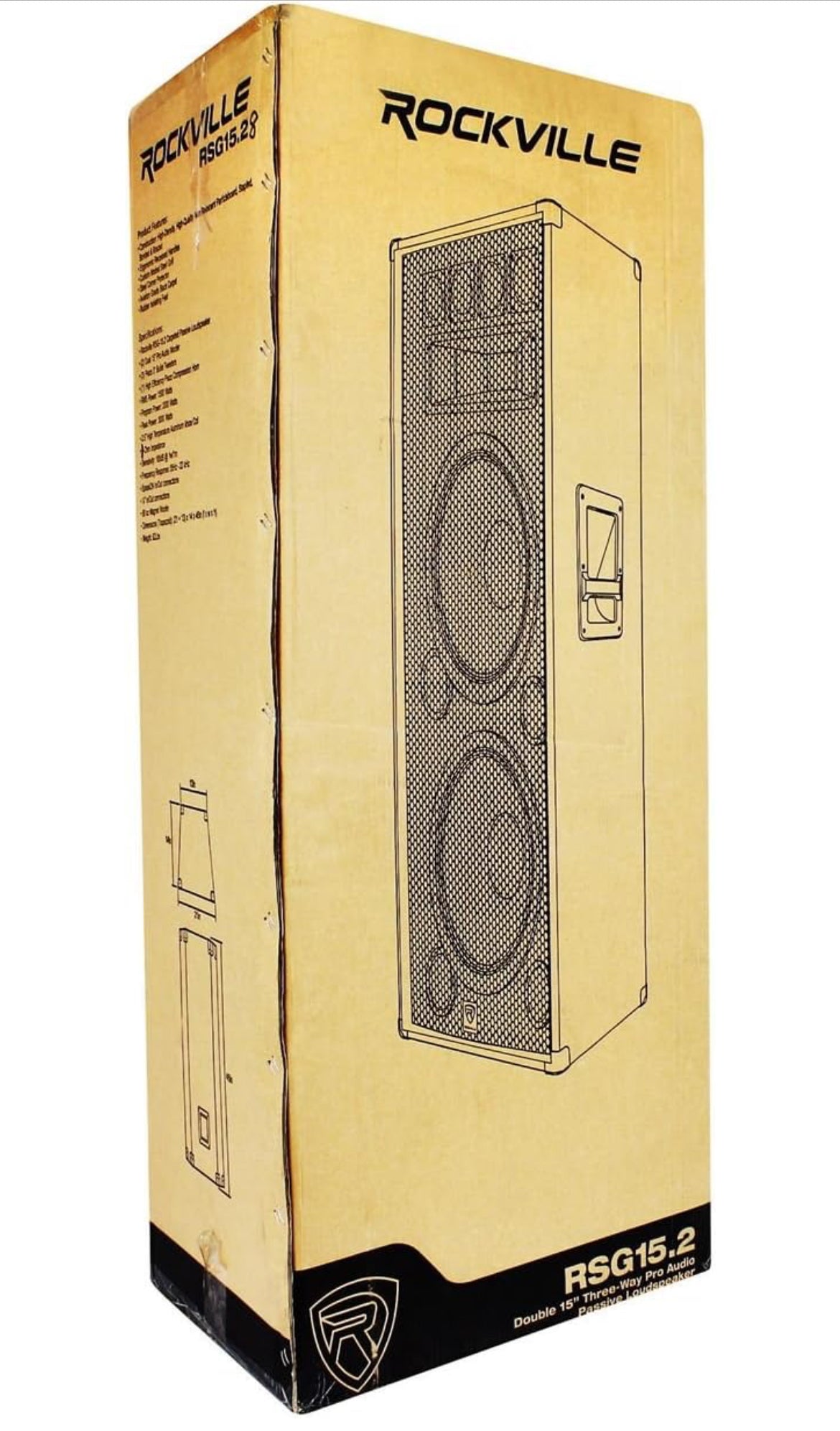 Rockville RSG15.2 Dual 15” 3000 Watt 3-Way Passive DJ/Pro PA Speaker