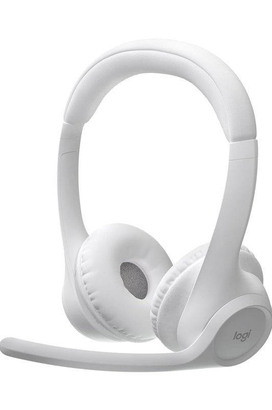 Logitech Zone 300 Draadlose Bluetooth Headset met Geraasonderdrukkende Mikrofoon, Versoenbaar met Windows, Mac, Chrome, Linux, iOS, iPadOS, Android – Off-White