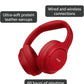 HT2 Hybrid Active Noise Cancelling Headphones, Wireless Over Ear Bluetooth Headset, 60H Playtime - Red
