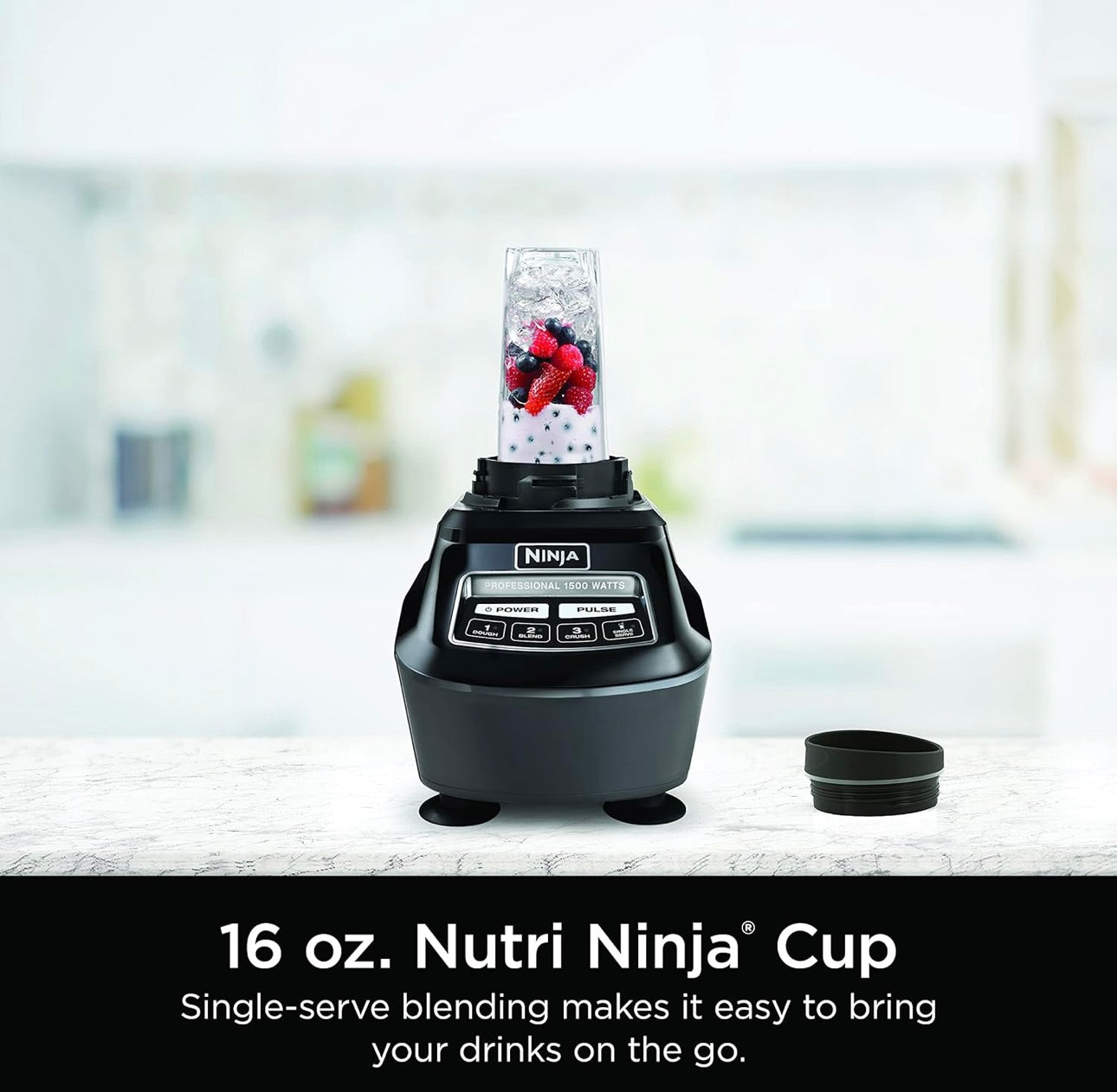 Ninja Blender, Food Processor, Blender for-Smoothies, Includes Pitcher, Smoothie Cup, and 8-Cup Bowl Mega Kitchen System, 120 Volts - Black, BL770AMZ