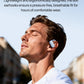 OpenWear Open Ear Headphones, Adjustable Ear Hooks, Ultra Comfort, Bass Bluetooth Headphones 5.4 with Smart Digital Display (Blue)