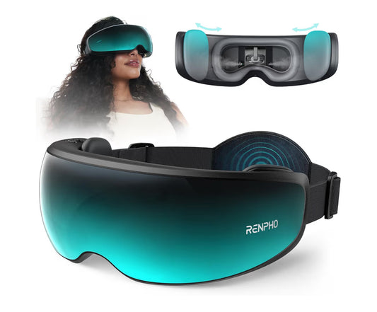 Eyeris Caligo Eye Massager w/ Mist & Temple Massager for Migraines,Head Circumferences 21.7" to 27.5" (Green)