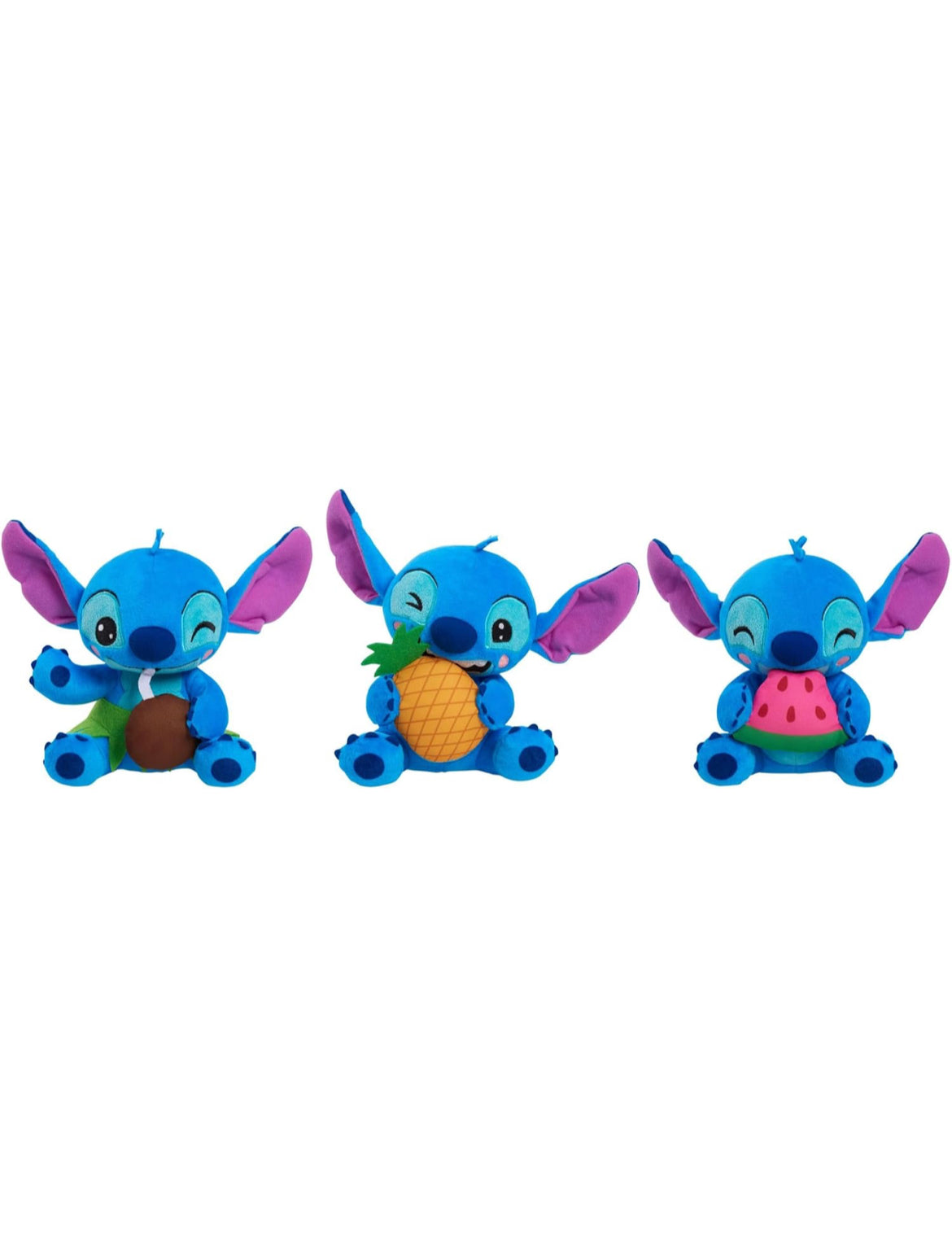 Disney Stitch Small Plush Stitch and Pineapple, Stuffed Animal - Kids Toys for Ages 2 Up by Just Play