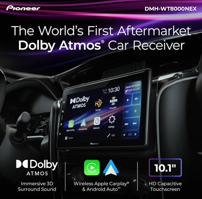 Pioneer DMH-WT8000NEX 10.1" Touchscreen Single Din Dolby Atmos Car Stereo
Digital Multimedia Receiver, Wireless Apple CarPlay & Android Auto, Wifi, Bluetooth, HD Radio, Rear Camera Inputs