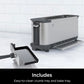 Ninja ST101 Foodi 2-in-1 Flip Toaster, 2-Slice Capacity, Compact Toaster Oven 1500 Watts, Stainless Steel - 6 Functions