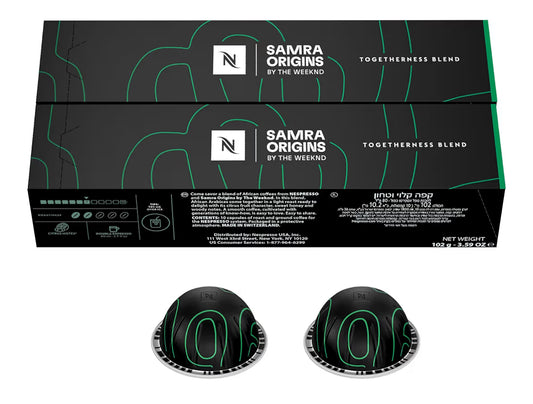Nespresso I Samra Origins by The Weeknd Vertuo Blend, Double Espresso, Light Roast,Brews 2.7 Oz. -20CT Pods