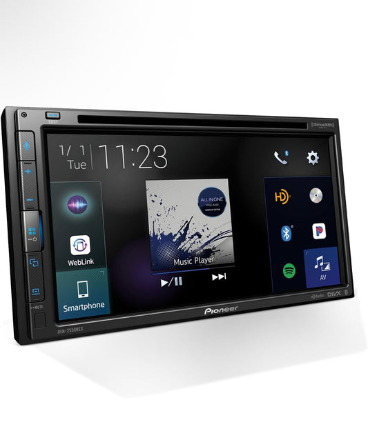 Pioneer 6.8" Capacitive Touchscreen Double Din Car Stereo DVD Multimedia Receiver, Wired Apple CarPlay & Android Auto, Bluetooth, Backup Camera, SiriusXM, HD Radio, FLAC, Hi-Volt RCA