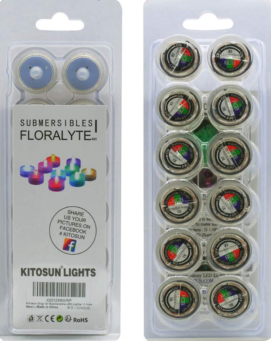 KITOSUN Submersible LED Lights cr2032 Battery Powered Underwater Waterproof LED Tea Light Candles for Events Wedding Centerpieces Vase Floral Xmas Holidays Home Decor Lighting(Pack of 12) (Purple)