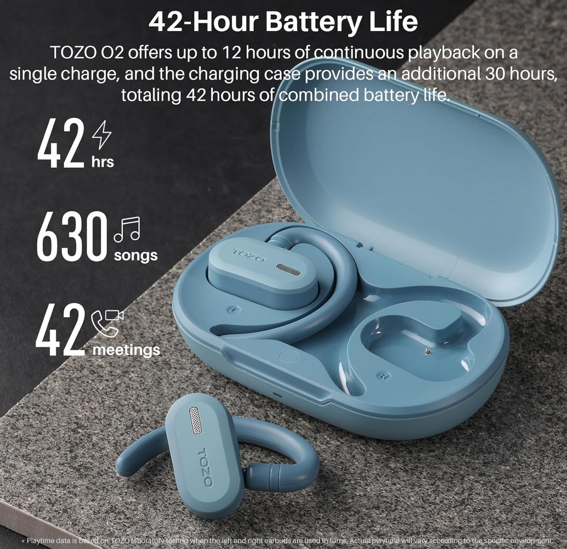 True Open Ear Wireless Lightweight w/ Multi-Angle, Dual-Axis Design for Long-Lasting Comfort - Blue