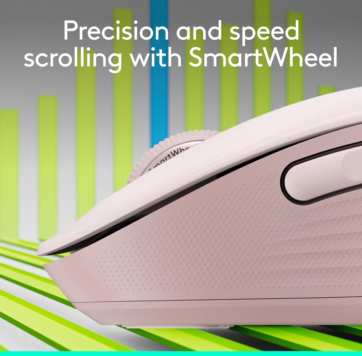 Logitech Wireless Mouse Signature M650- Small Hands Silent Clicks, Customizable Buttons, Bluetooth, PC/Mac/Chromebook - Rose, Right-Handed, Small-Medium