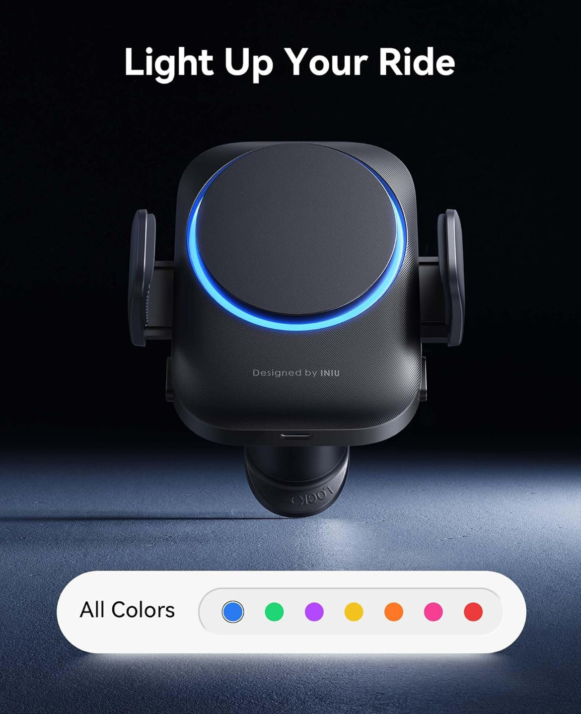 INIU Car Phone Holder for Magsafe, Qi2 Certified Wireless Car Charger for Cell Phone Mount Dash【360°】 Phone Mount Auto Clamping Car Accessories Compatible with iPhone 16 15 14 13 Xs XR Samsung S23 etc