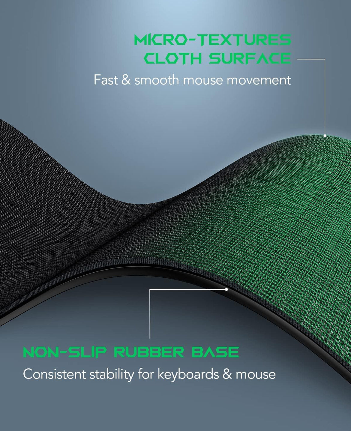 Black Shark Gaming Mouse Pad Desk Mat (35.4" × 15.8" × 0.15") Thick Extended Anti-Fray Stitched Edges