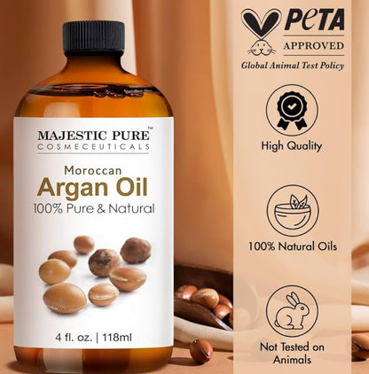 Suiwer Essensiële Olie met Glasdrupper - 100% Suiwer en Natuurlik - Essensiële Olies vir Diffuser, Aromaterapie, Seep- en Kersmaak, Marokkaanse Argan Essensiële Olie, Marokkaanse Argan Olie, 4 Fl Oz