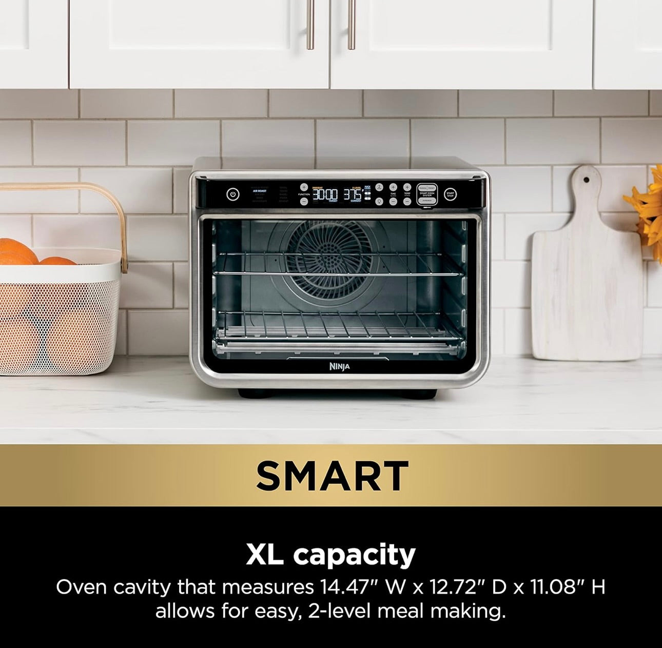 Ninja DT251 Foodi 10-in-1 Smart XL Air Fry Oven, Bake, Broil, Toast, Roast, Digital Toaster True Surround Convection up to 450°F-Silver