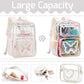 Girls Clear Backpack,2 PCS Large Backpacks Set,Heavy Duty Bookbag Stadium Approved Daypack Transparent Women Bag See Through Daypack for Kids Elementary Middle School Students Teens Sport Beige