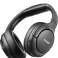 Hybrid Active Noise Cancelling Wireless Over Ear Bluetooth Headset, 60H Playtime, Hi-Res Audio Custom EQ via App Deep Bass - Black
