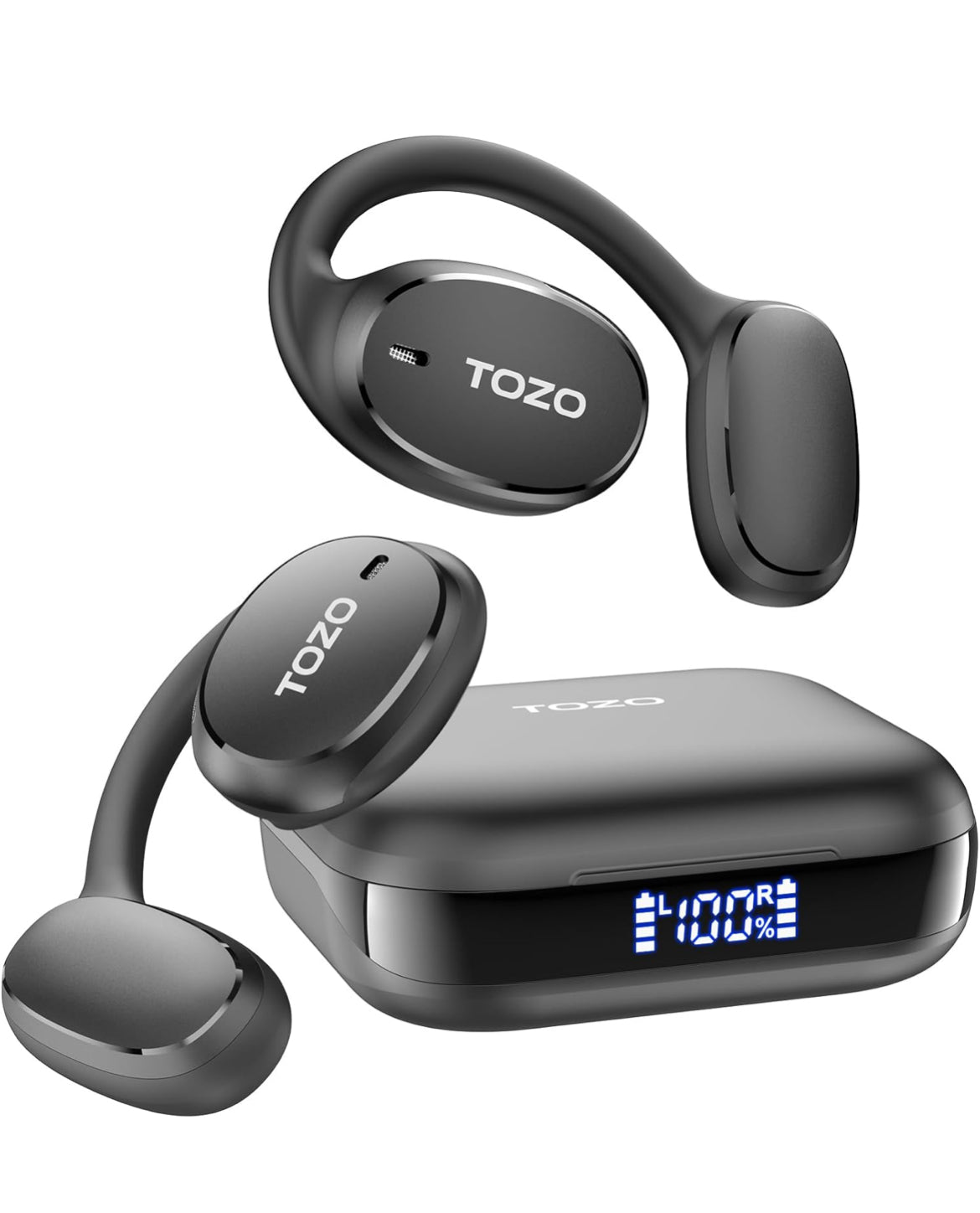 Open Ear Earbuds Bluetooth, AI Translation w/ Real-Time 100+ Languages Translation - Black