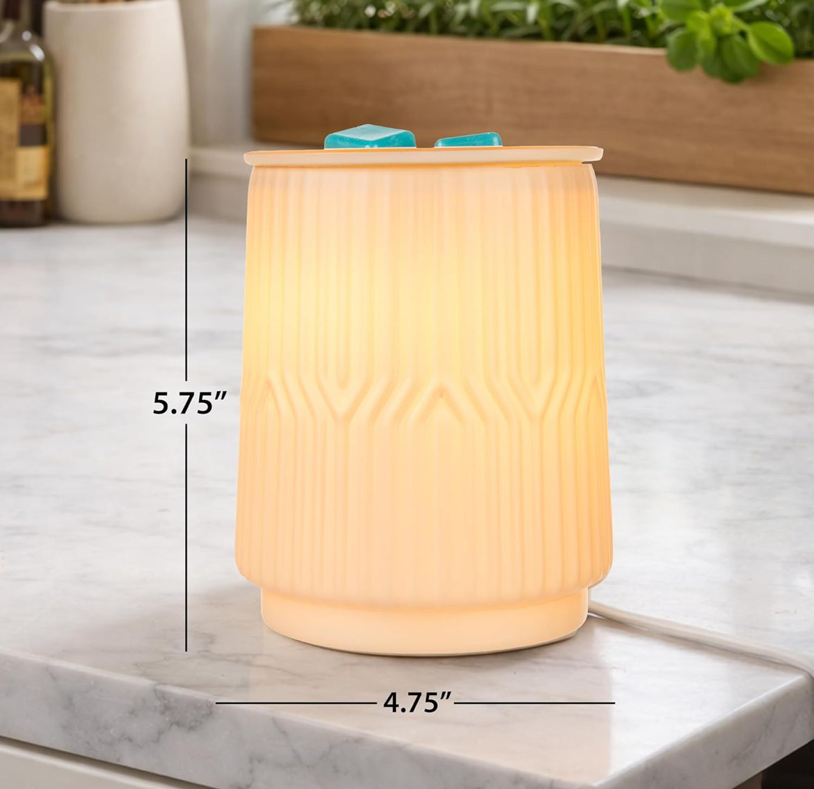 Scentsationals Modern Wax Melt Warmer, for Scented Wax Melts - Cera - Contemporary Fragrance Warmer for Cubes and Tarts