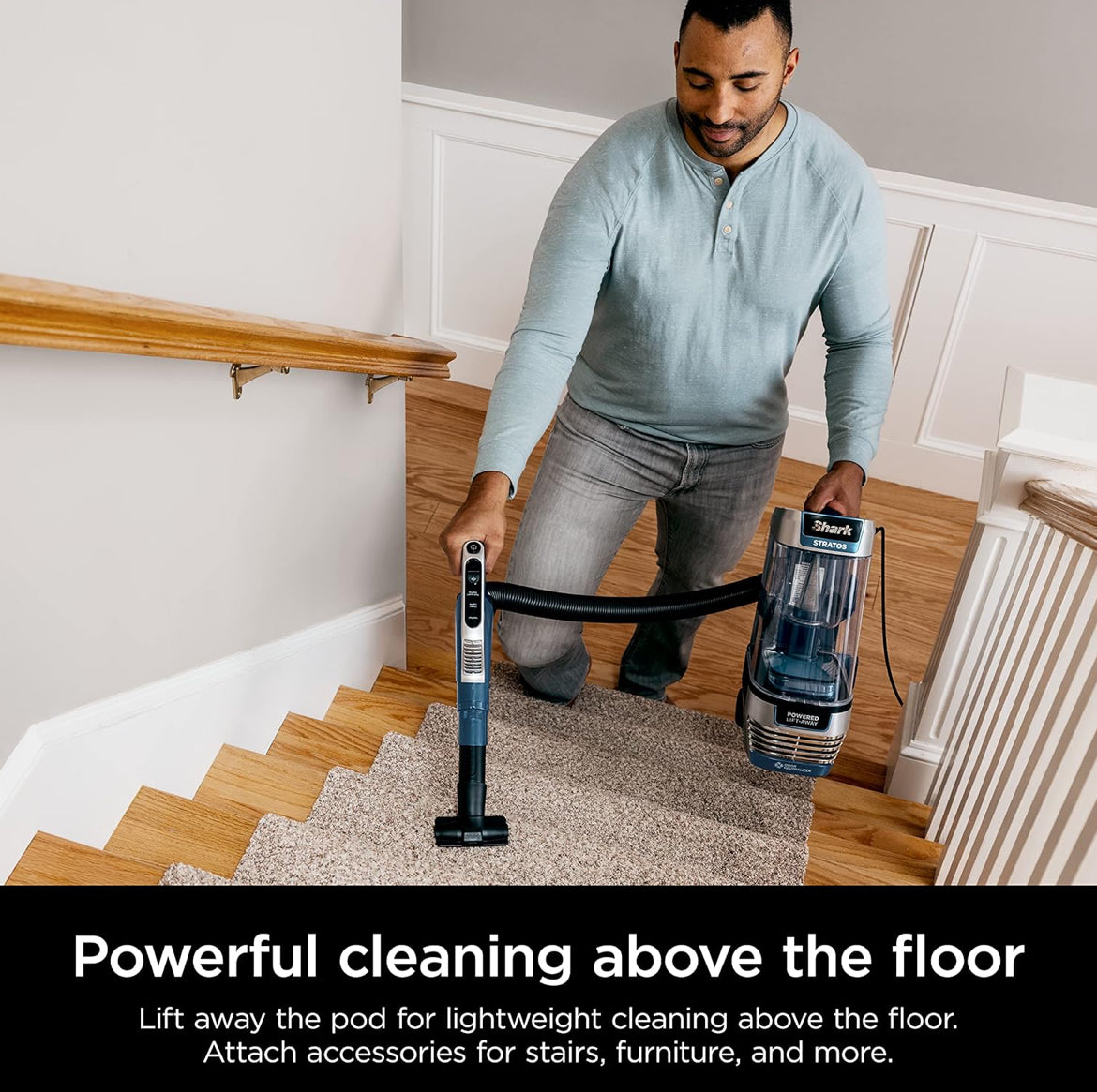 Shark Upright Vacuum, Stratos with DuoClean PowerFins, HairPro, Powered Lift-Away - NEW