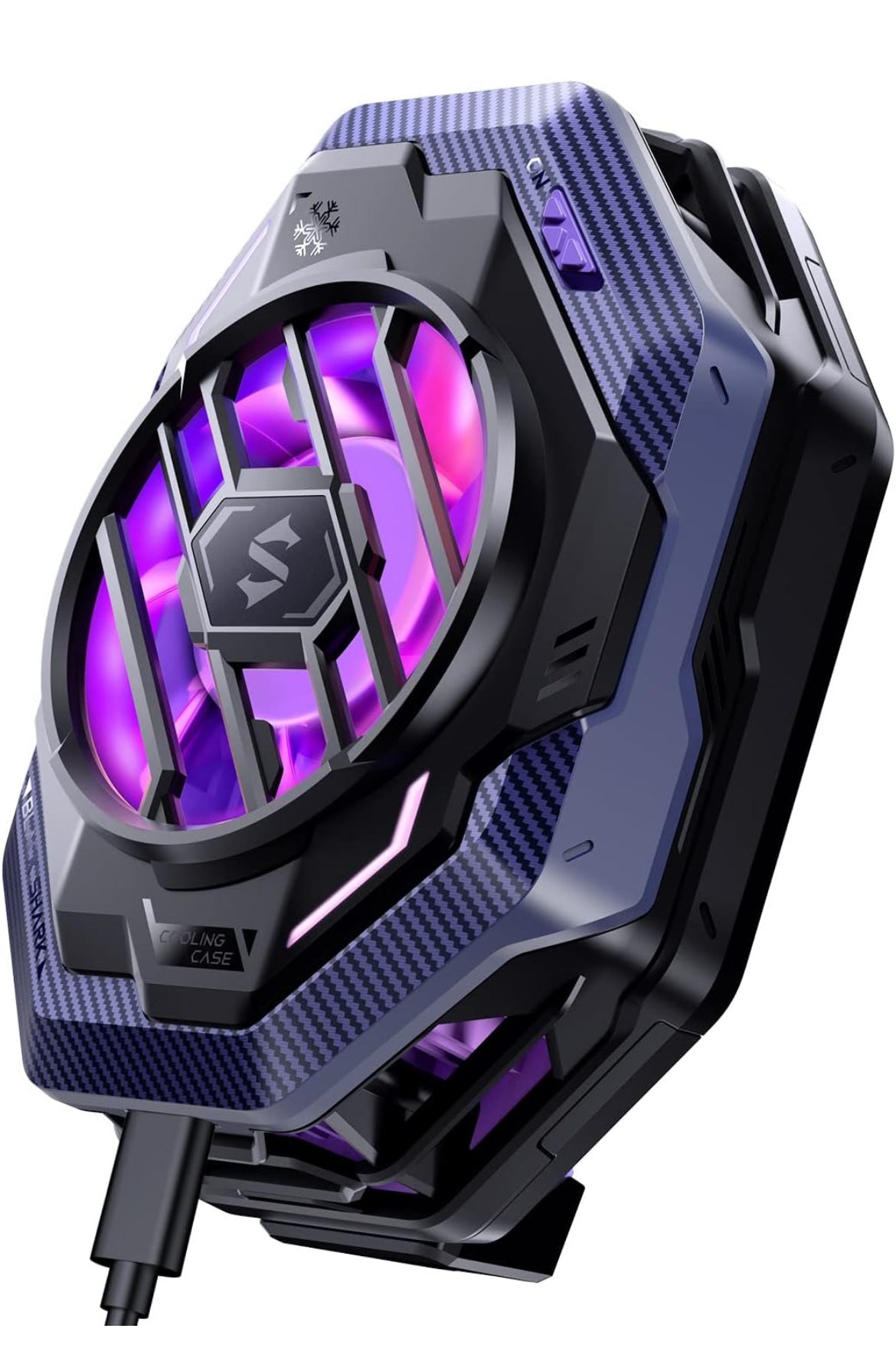 Cell Phone Cooler Black Shark Fun Cooler 3Pro, Cellphone Radiator with Sleep Timer/Fan Speed Settings (Purple)