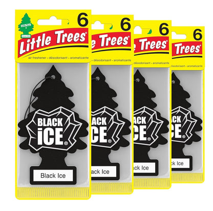 LITTLE TREES Motorvoertuig-lugverfrisser Langdurige Geur - Black Ice, 24 eenhede