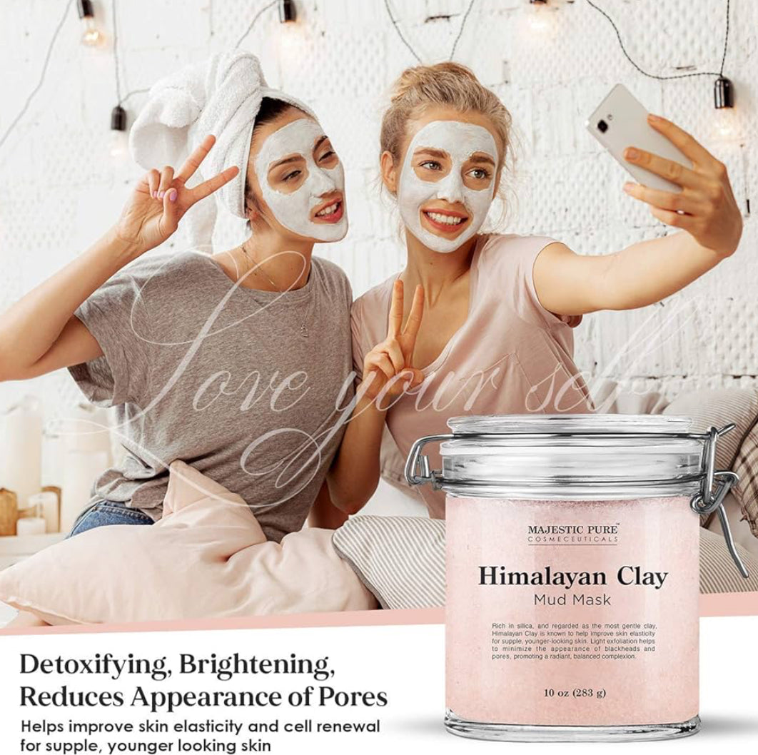 Suiwer Himalaja-kleimodderbehandeling vir die gesig en liggaam – afskilferende en akneebevegtingmasker – verminder die voorkoms van porieë (280 g)
