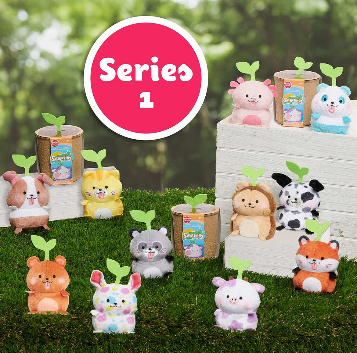 Sakuties Mini Collectible Stylized Plush Stuffed Animals, 3-pack Blind Collectible, Kids Toys for Ages 3 Up by Just Play