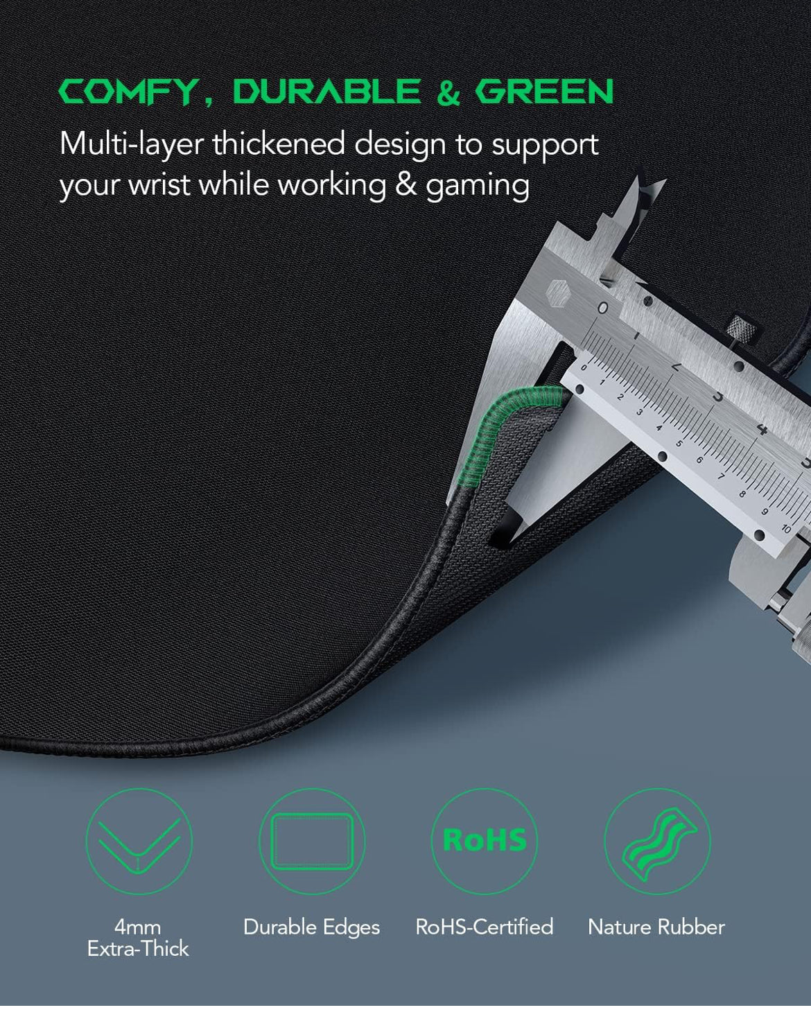 Black Shark Gaming Mouse Pad Desk Mat (35.4" × 15.8" × 0.15") Thick Extended Anti-Fray Stitched Edges