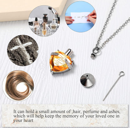 Elegante Kremasie-kis Ketting Vertikale Balk Sirkoon Hart Kristal Vlekvrye Staal Gedenkhangertjie