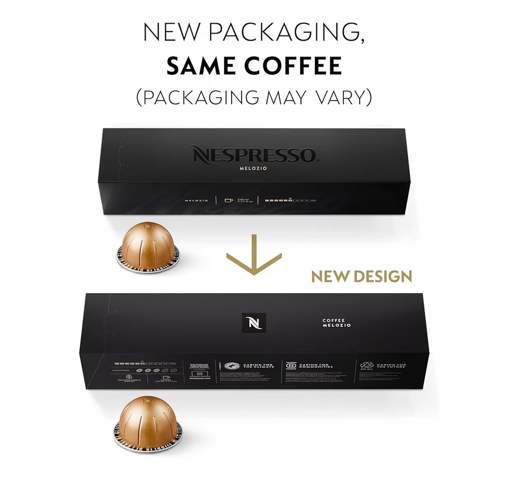 Nespresso Kapsules Vertuo, Melozio, Medium Geroosterde Koffie, Brou 7.8oz. - 10LT (Pak van 3) Koffiepads