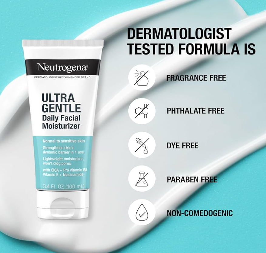 Neutrogena Geurvrye Daaglikse Gesigbevogtiger vir Sensitiewe Vel met Vitamien B3, Pro-Vitamien B5 & Vitamien E - (100 ml)