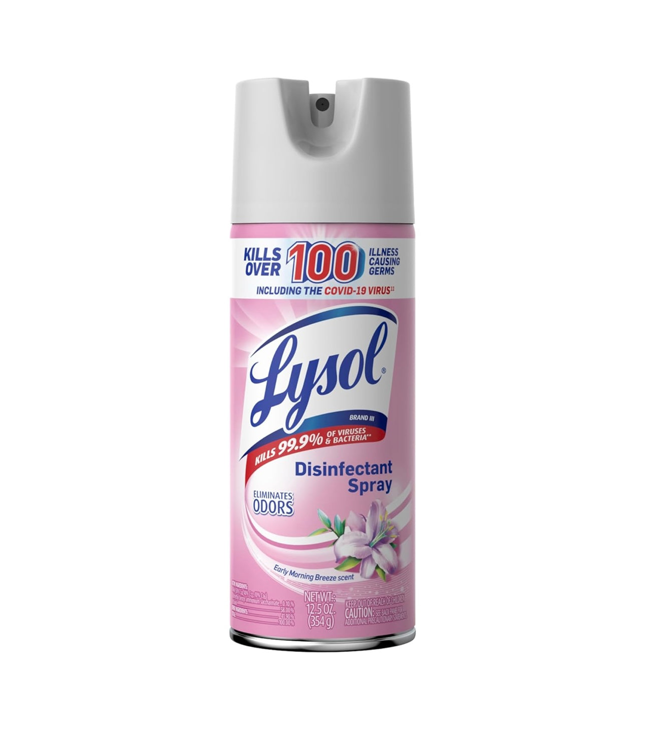 Lysol Ontsmettingssproei, Saniterende en Antibakteriese Sproei, Vir Ontsmetting en Ontgeuring, Vroeë Oggendbries, 1 Tel, 370 ml elk, Verpakking mag verskil
