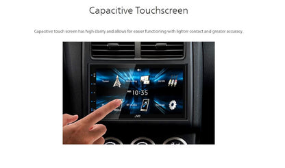 JVC KW-M150BT Bluetooth Motorradio-Ontvanger met USB-poort – 6.75" Raakskerm – AM/FM Radio – MP3 Speler Dubbel DIN – 13-Band EQ (Swart)