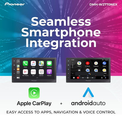 Pioneer DMH-W2770NEX 6.8" Capacitive Touchscreen Double Din Car Stereo
Digital Multimedia Receiver, Wireless Apple CarPlay & Android Auto, Bluetooth, Backup Camera, FLAC, Short Chassis, HD Radio