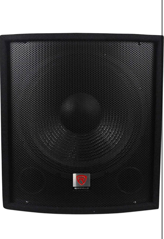 Rockville SBG1158 15" 800W Passiewe Pro DJ Subwoofer, MDF-kas/paalmontering, Swart