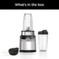 Ninja BN401 Nutri Pro Compact Personal Blender, Auto-iQ Technology, 1100-Peak-Watts, with (2) 24-oz. To-Go Cups & Spout Lids - Cloud Silver