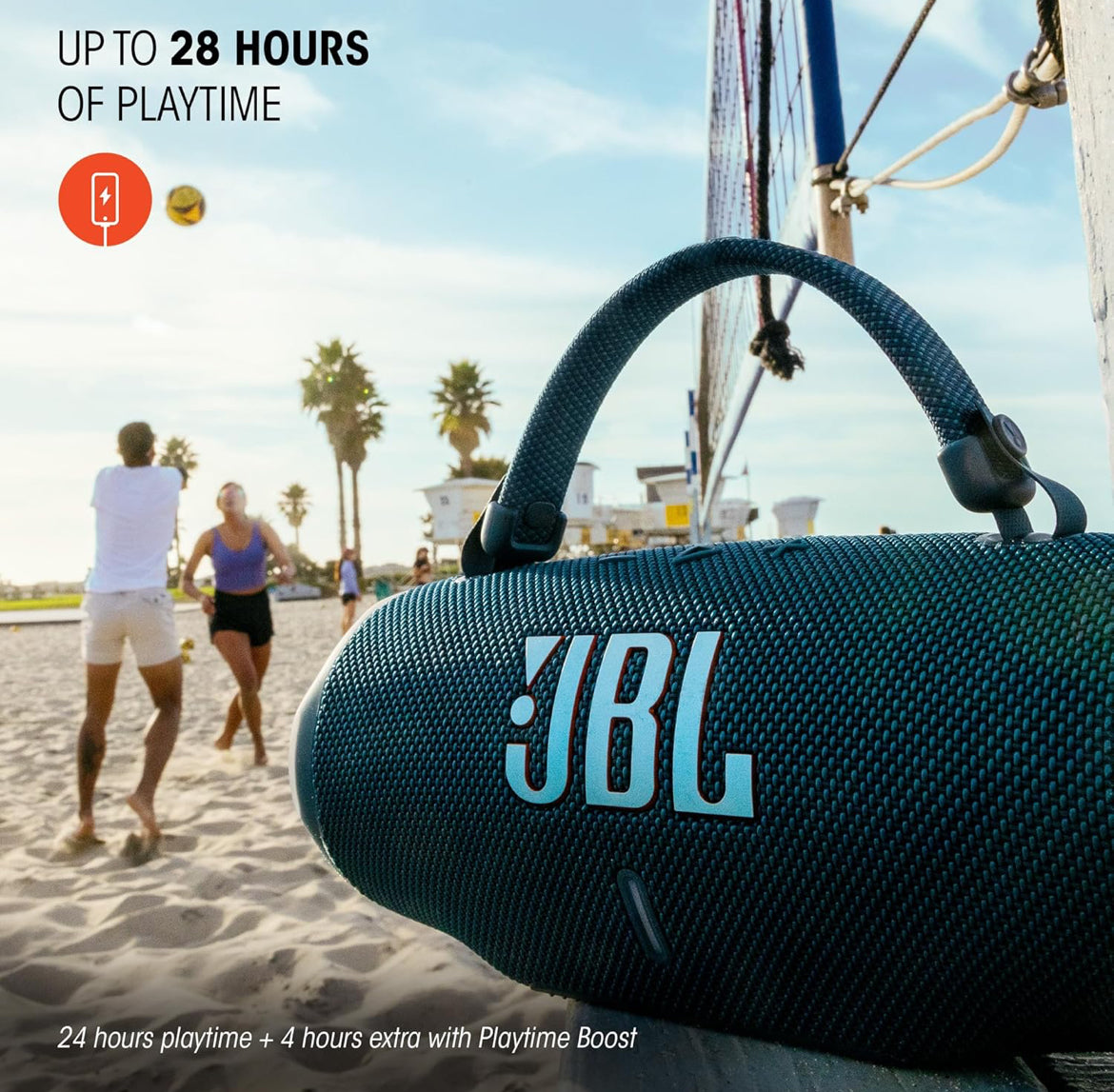 JBL Charge 6 - Portable Waterproof & Drop-Proof Bluetooth Speaker with a Sturdy/Removable Carrying Strap (Black)