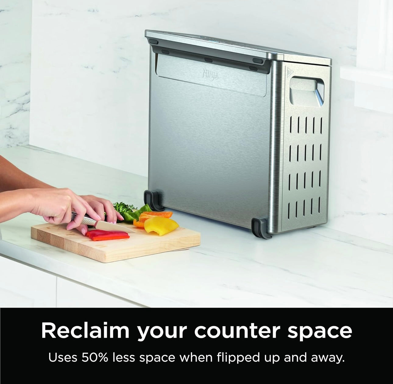 Ninja Flip Toaster Oven&Air Fryer, 8-in-1 Functionality, Flip Up & Away Capability for Storage Space, LargeCapacity - Stainless,1800 watts (SP151)