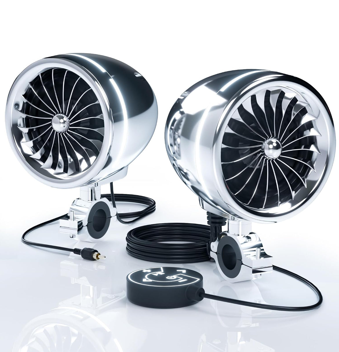 4 Inch Motorcycle Bluetooth Speakers Waterproof Radio Audio System
300W Speakers, LED Ring, Built-in Amplifier, USB/AUX,Wired Control, Great for Harley, ATV, scooters 4-Wheeler