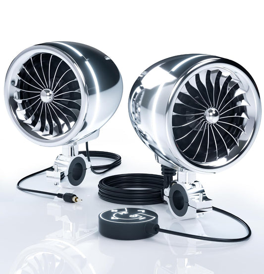 4 Inch Motorcycle Bluetooth Speakers Waterproof Radio Audio System
300W Speakers, LED Ring, Built-in Amplifier, USB/AUX,Wired Control, Great for Harley, ATV, scooters 4-Wheeler