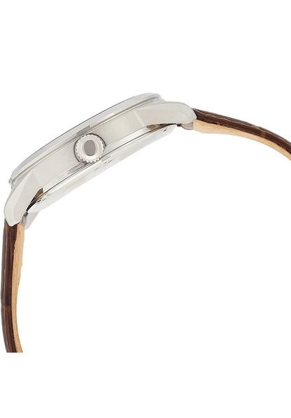 Seiko Horlosie vir Mans - Noodsaaklikhede - Datumkalender, Leerarmband, 100m Waterbestand