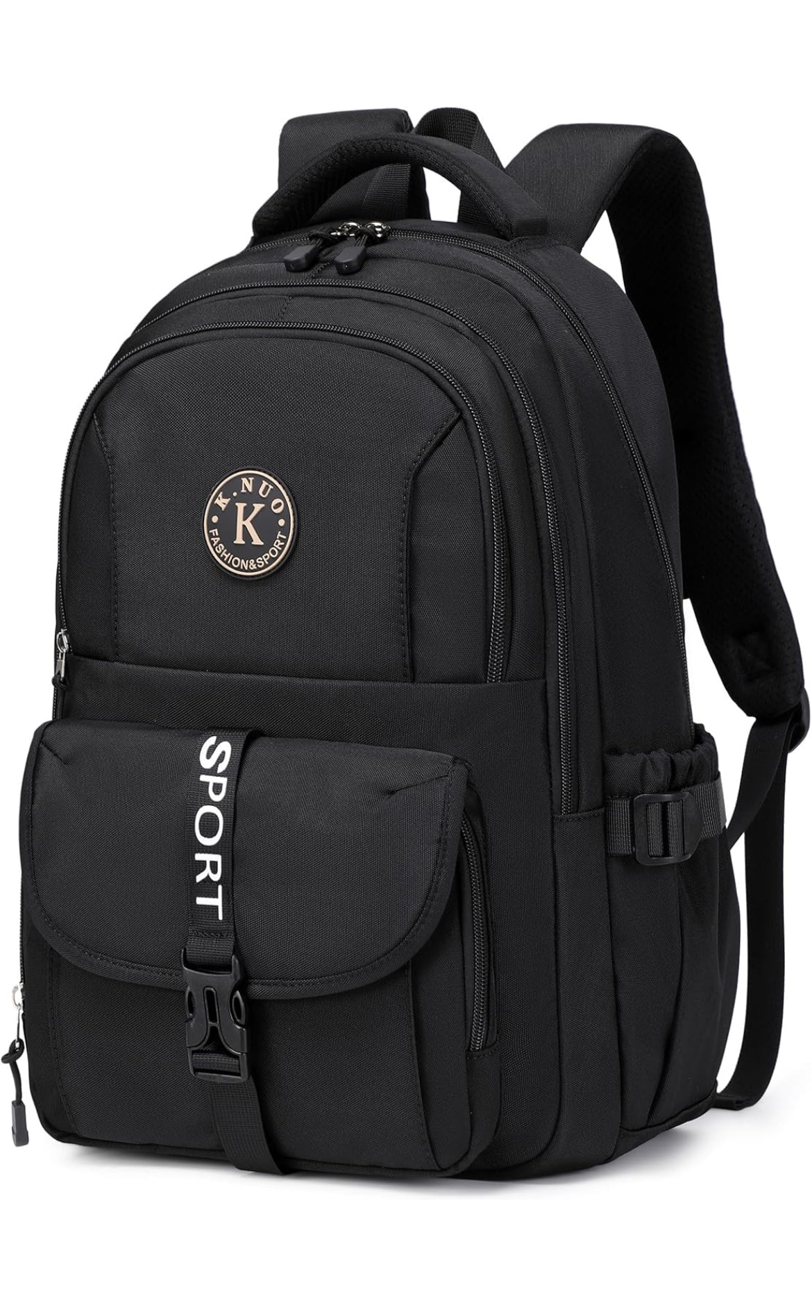 College Backpack, Travel Laptop Backpacks, Large Kids School Bag for Teens Girls Boys Students Bookbag Fit for 15.6 Inch Computer Waterproof Business Work Back Pack for Women Men Daypack Black