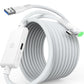 INIU 16ft Premium VR Link Cable with Charging, USB 3.0 Compatible with Meta Quest 3s, Oculus Quest 3/2/Pro, Pico 4, PC VR & Steam VR - Perfect White VR Accessory, Ideal Gift Choice
