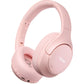 HT3 Hybrid Noise Cancelling Headphones, 90H Battery Life Over Ear Bluetooth 6.0 Foldable Headset, AI Voice Assistant - Pink
