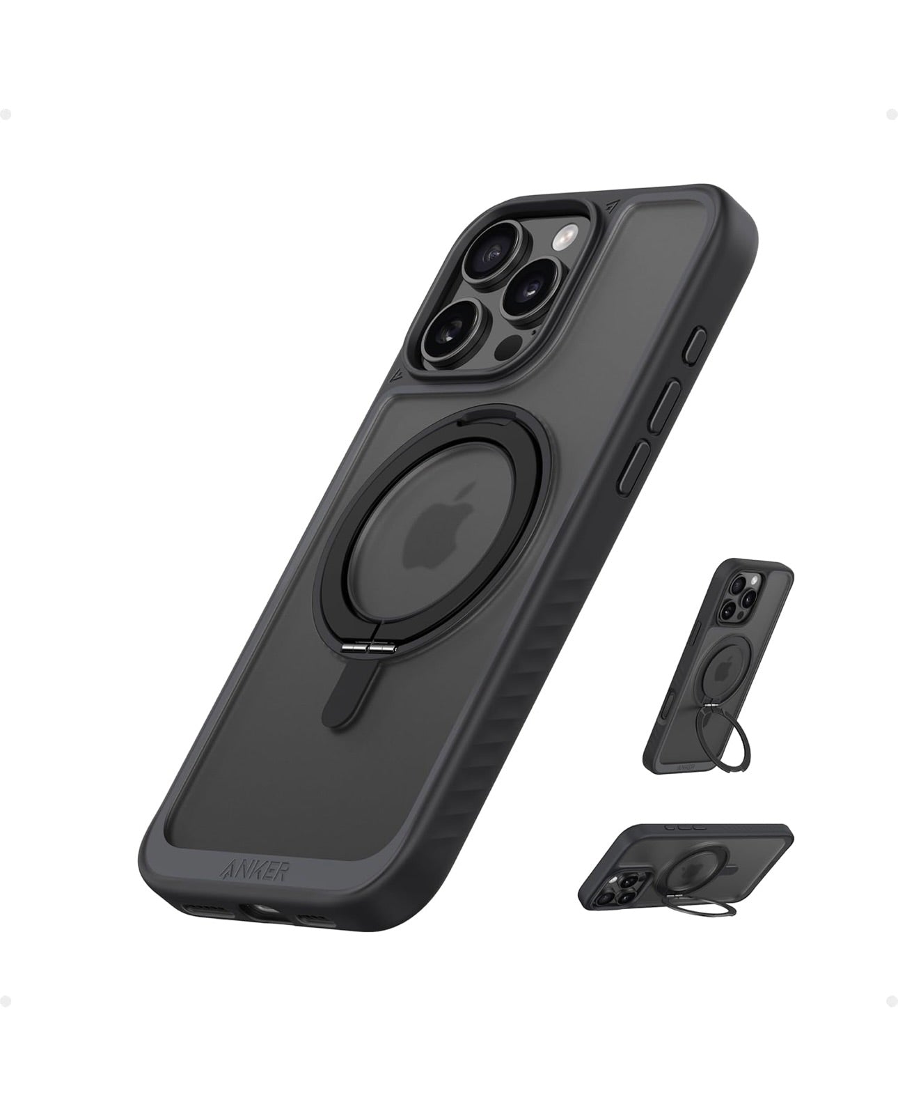 Anker Ultra Magnetic for iPhone 16 Pro Max Case with Sturdy 360° Ring Stand - MagSafe(Black)