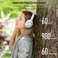 Hybrid Active Noise Cancelling Headphones, Wireless Over Ear Bluetooth, 40H Playtime, Hi-Res Audio Custom EQ, Comfort Fit Ear Cups (White)